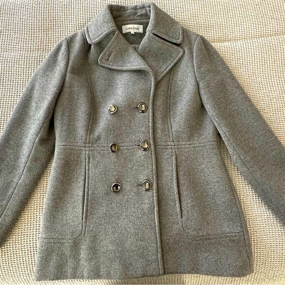 Women’s Calvin Klein, Grey, Wool blend coat, size 8, lined